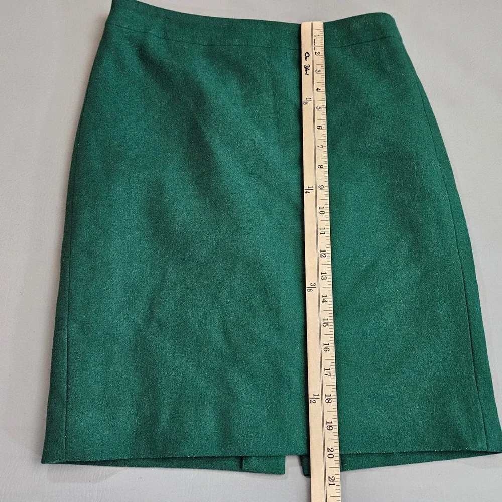 J. Crew Womens Green Wool Blend Pencil Skirt Size 0 Style 46575